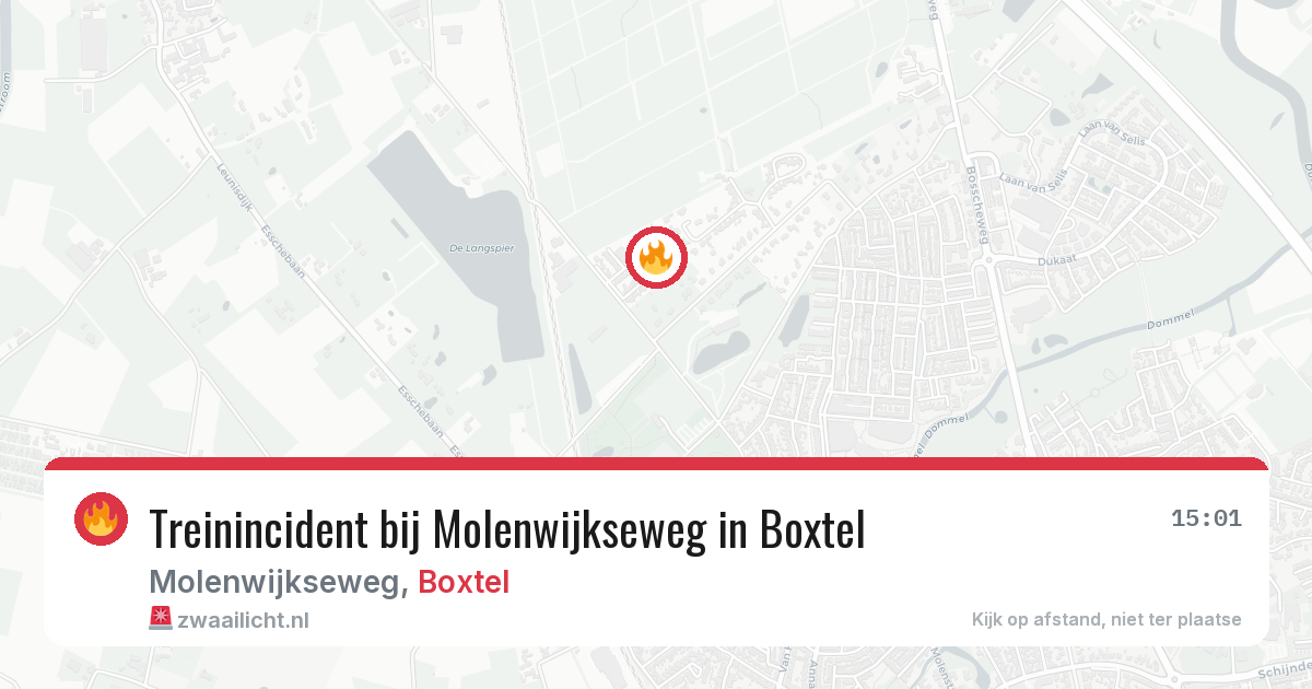 Treinincident bij Molenwijkseweg in Boxtel — 25 jul 2026