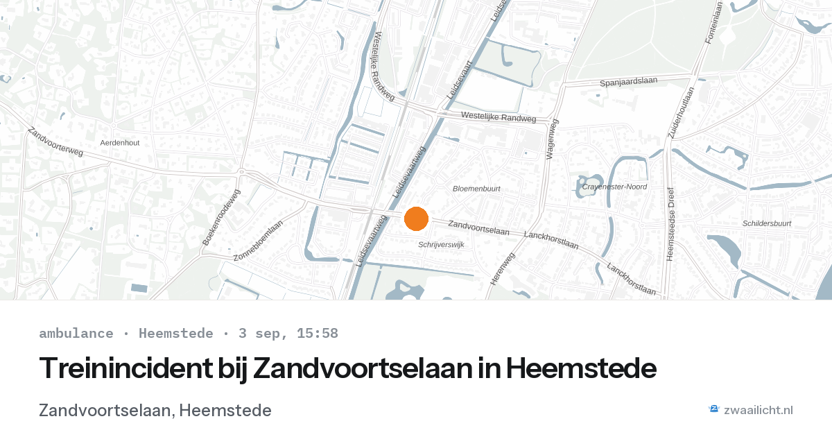 Treinincident bij Zandvoortselaan in Heemstede — 3 sep 2026