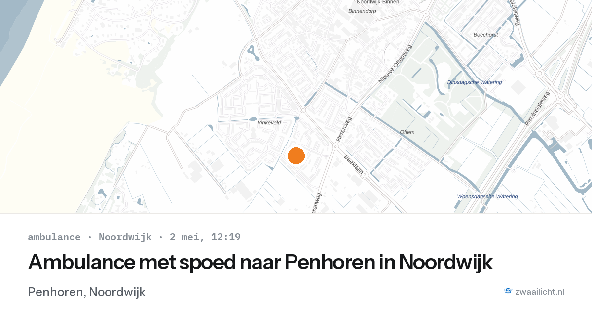 Ambulance met spoed naar Penhoren in Noordwijk — 2 mei 2026