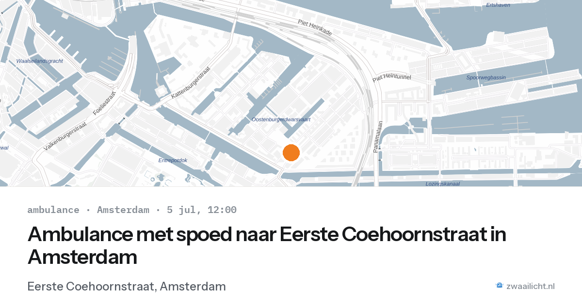 Ambulance met spoed naar Eerste Coehoornstraat in Amsterdam — 5 jul 2026