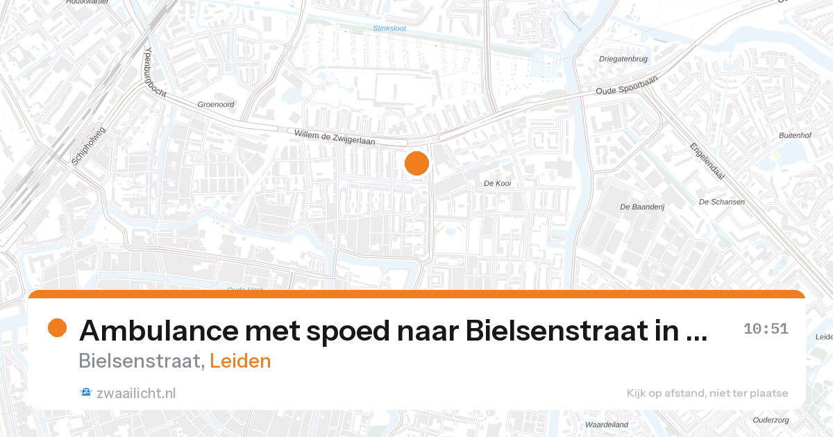 Ambulance met spoed naar Bielsenstraat in Leiden — 28 aug 2026