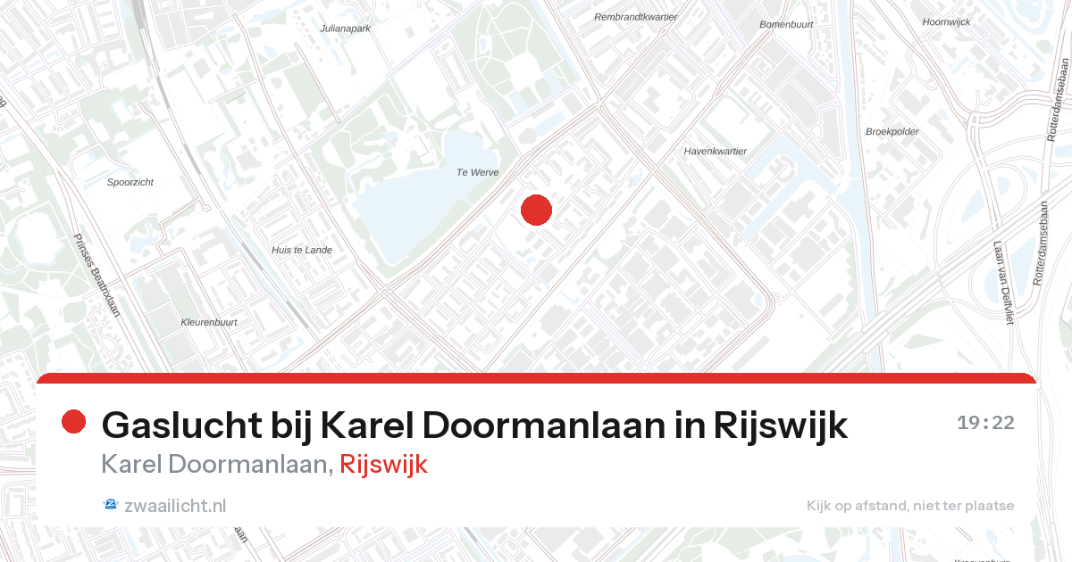 Gaslucht bij Karel Doormanlaan in Rijswijk — 26 aug 2026