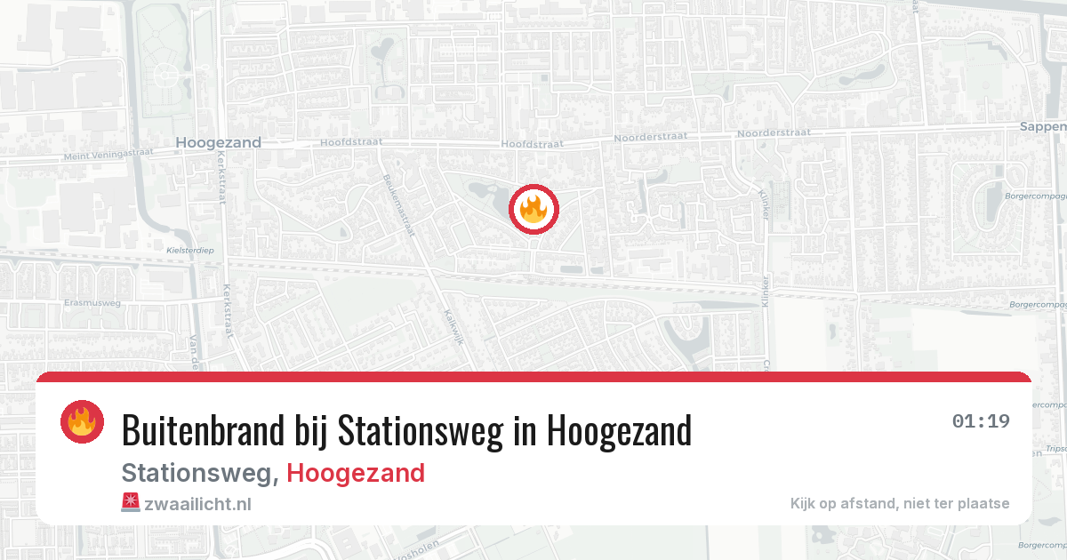Buitenbrand bij Stationsweg in Hoogezand — 14 jul 2026