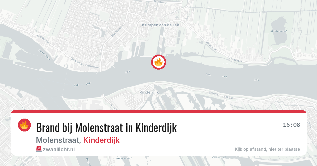Brand bij Molenstraat in Kinderdijk — 23 mei 2026