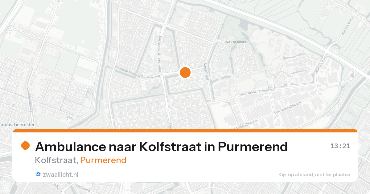 Ambulance naar Kolfstraat in Purmerend — 19 aug 2026