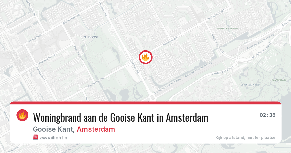Woningbrand aan de Gooise Kant in Amsterdam — 10 mei 2026