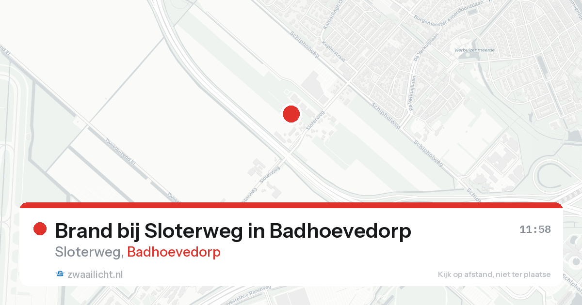 Brand bij Sloterweg in Badhoevedorp — 25 aug 2026