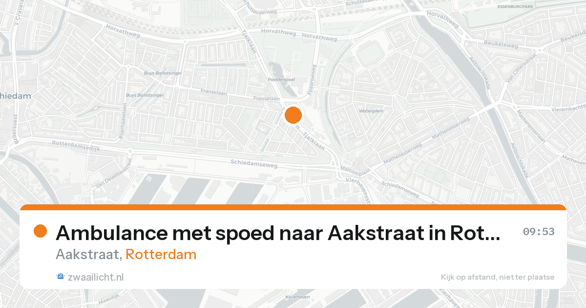 Ambulance met spoed naar Aakstraat in Rotterdam — 18 aug 2026