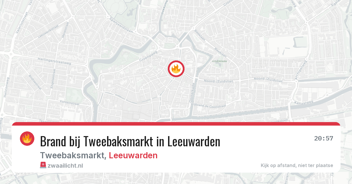 Brand bij Tweebaksmarkt in Leeuwarden — 6 apr 2026