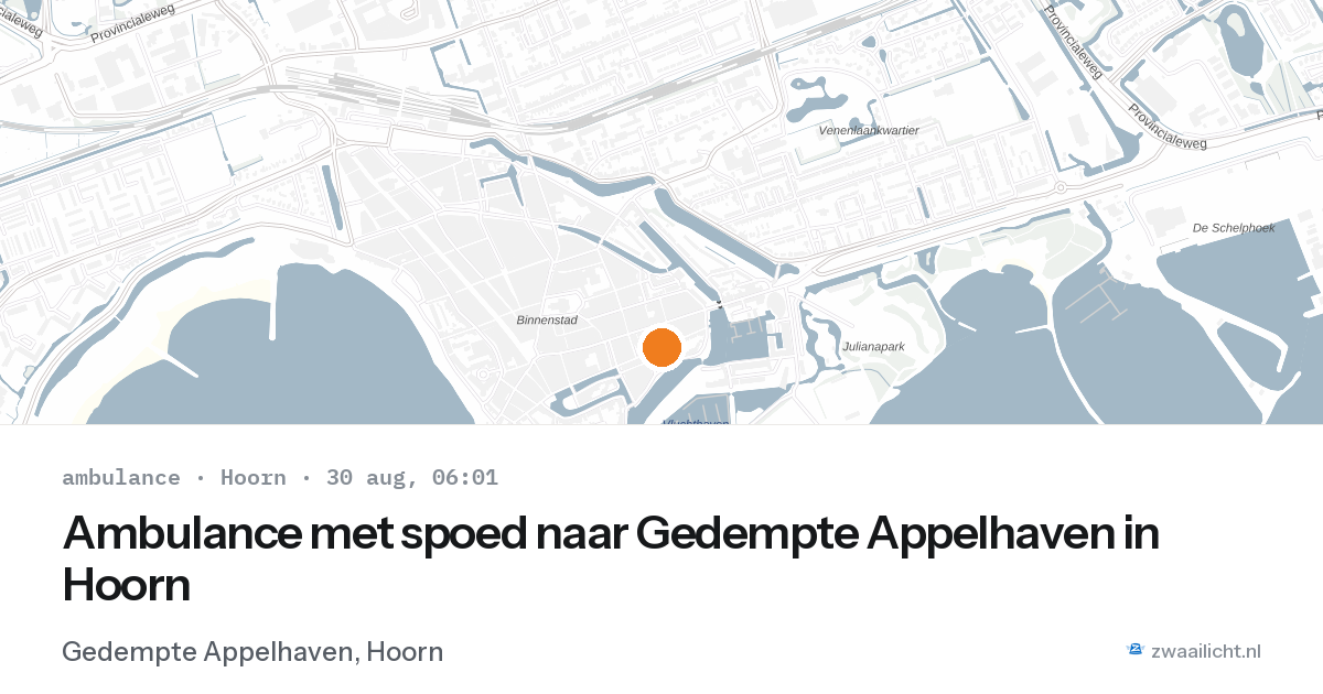Ambulance met spoed naar Gedempte Appelhaven in Hoorn — 30 aug 2026