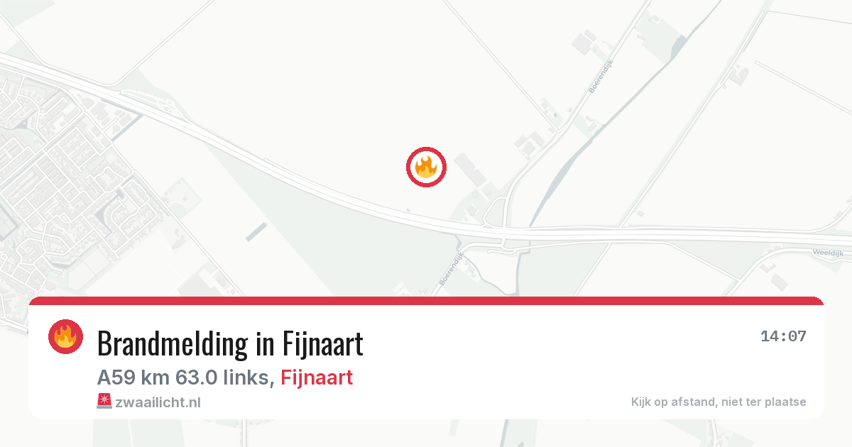 Brandmelding in Fijnaart — 12 aug 2026