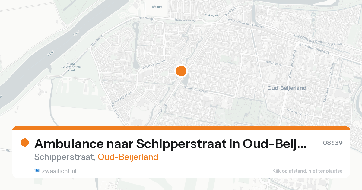 Ambulance naar Schipperstraat in Oud-Beijerland — 21 aug 2026