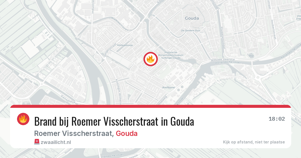 Brand bij Roemer Visscherstraat in Gouda — 5 aug 2026