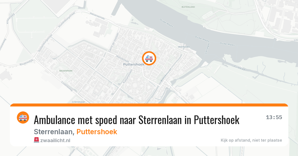Ambulance met spoed naar Sterrenlaan in Puttershoek — 29 mei 2026