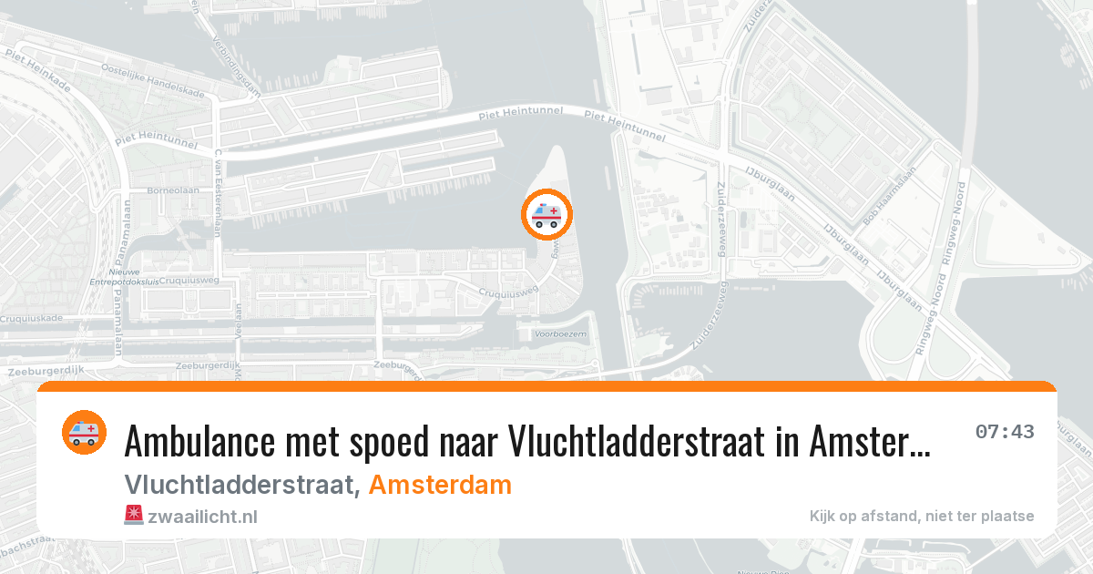 Ambulance met spoed naar Vluchtladderstraat in Amsterdam — 13 jun 2026
