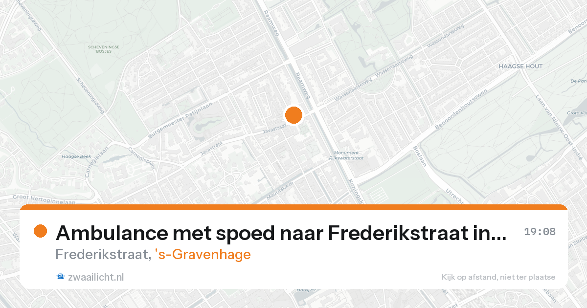 Ambulance met spoed naar Frederikstraat in 's-Gravenhage — 25 aug 2026