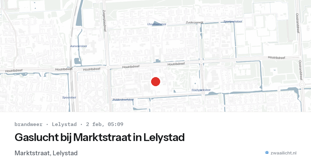 Gaslucht bij Marktstraat in Lelystad — 2 feb 2026