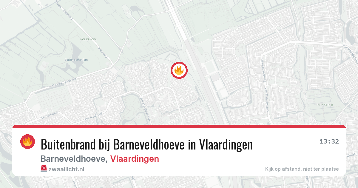 Buitenbrand bij Barneveldhoeve in Vlaardingen — 16 jun 2026