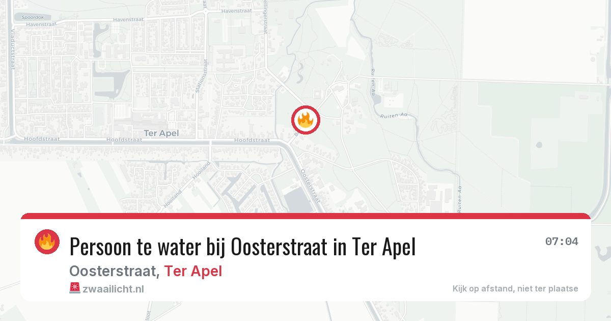 Persoon te water bij Oosterstraat in Ter Apel — 4 apr 2026