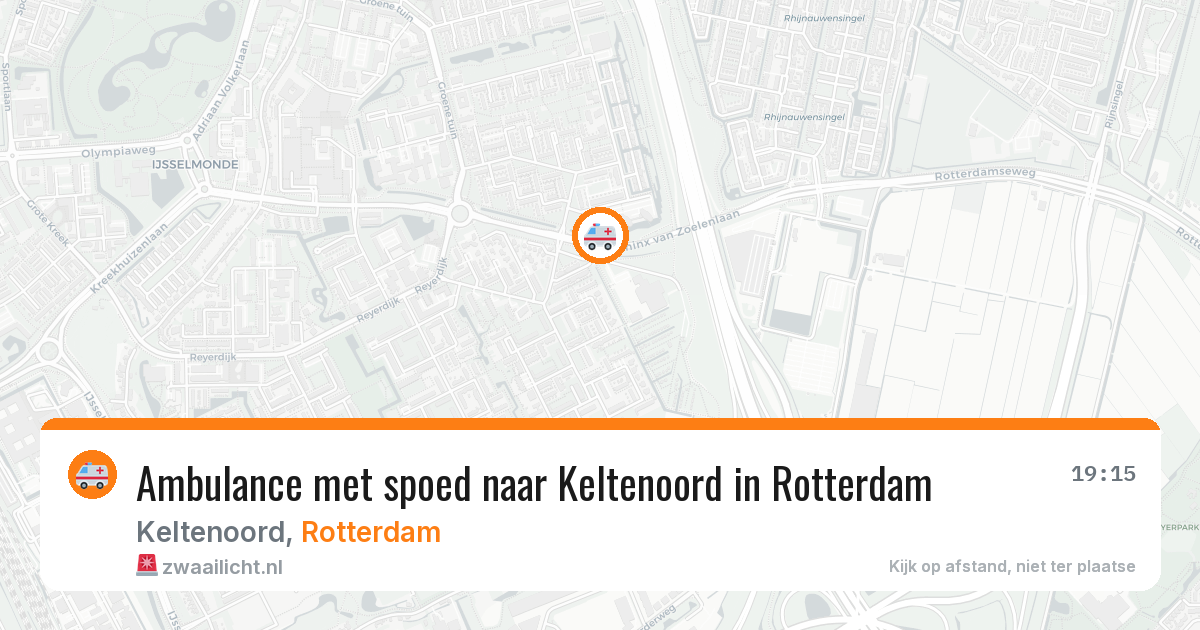 Ambulance met spoed naar Keltenoord in Rotterdam — 14 jun 2026