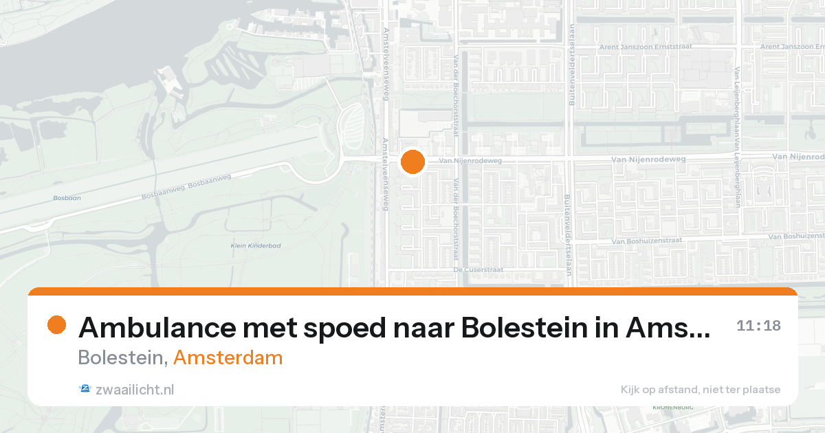Ambulance met spoed naar Bolestein in Amsterdam — 23 aug 2026
