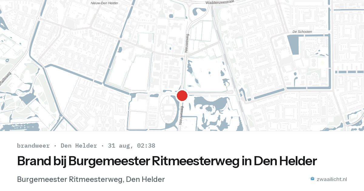 Brand bij Burgemeester Ritmeesterweg in Den Helder — 31 aug 2026