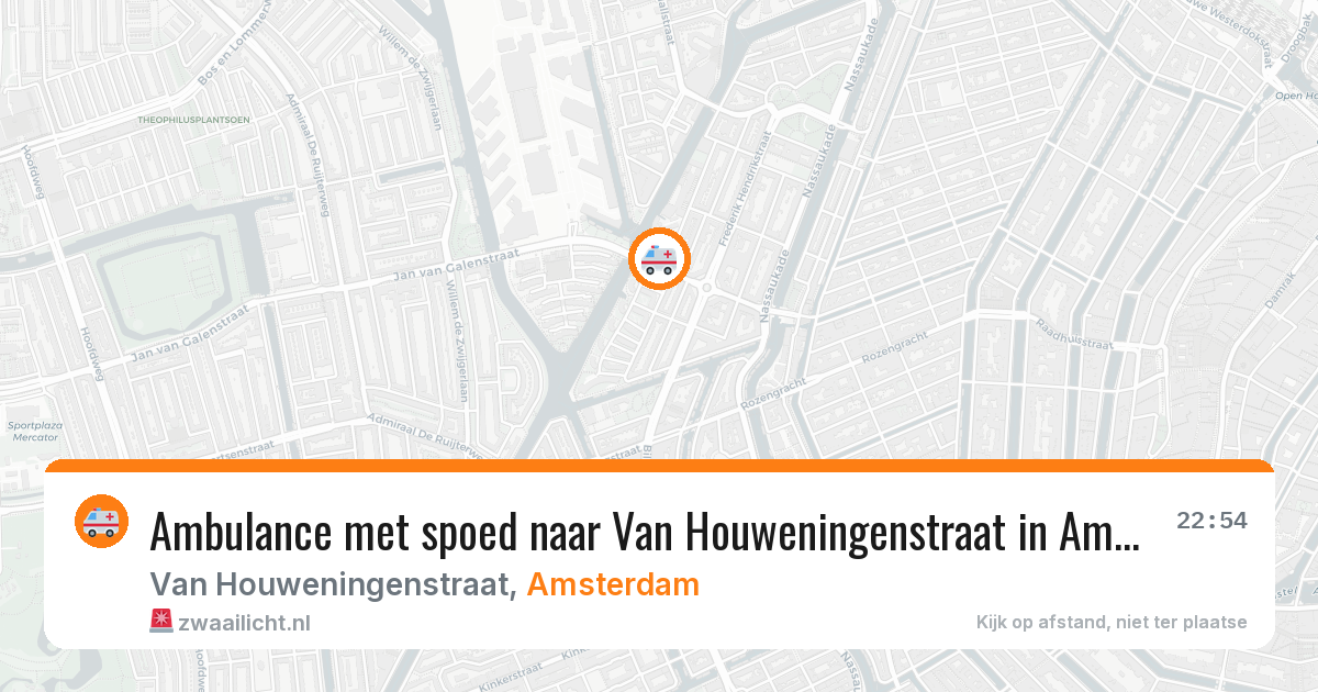 Ambulance met spoed naar Van Houweningenstraat in Amsterdam — 10 apr 2026