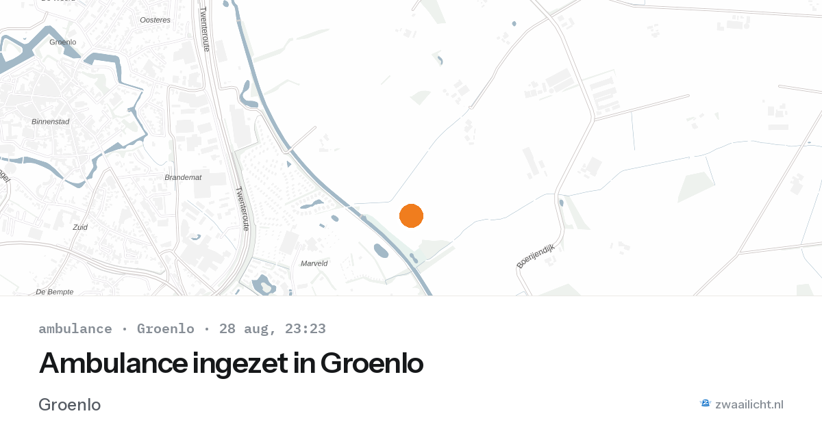 Ambulance ingezet in Groenlo — 28 aug 2026