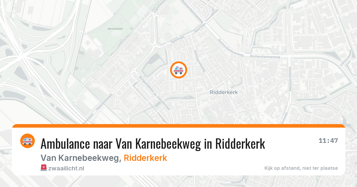Ambulance naar Van Karnebeekweg in Ridderkerk — 8 feb 2026