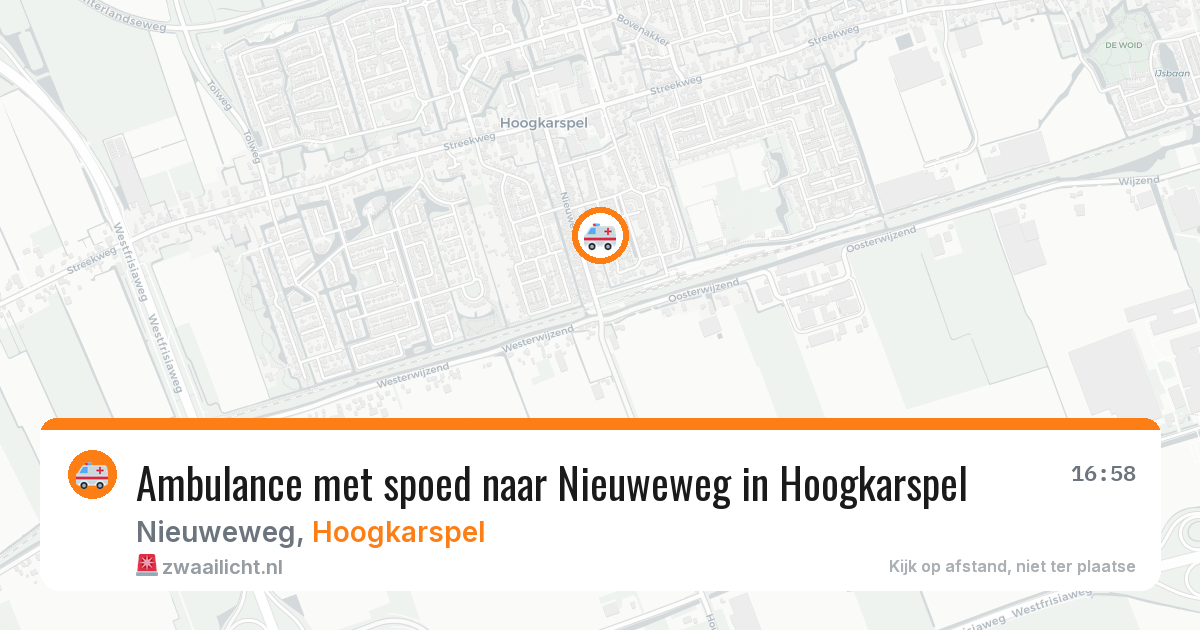 Ambulance met spoed naar Nieuweweg in Hoogkarspel — 24 apr 2026