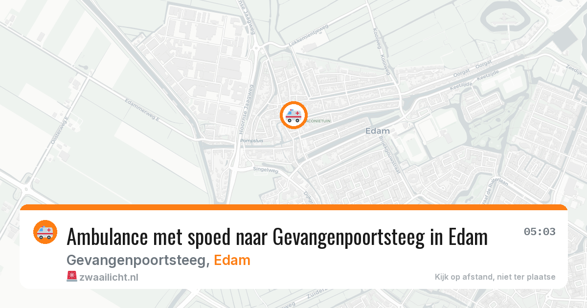 Ambulance met spoed naar Gevangenpoortsteeg in Edam — 26 jul 2026