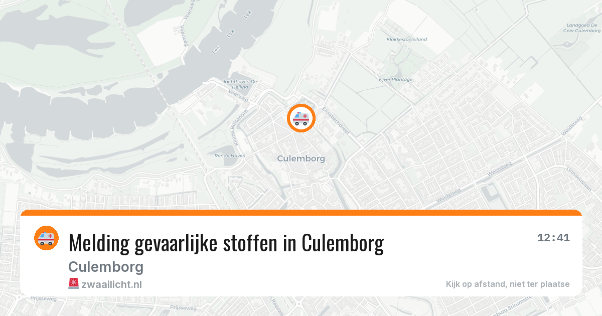 Melding gevaarlijke stoffen in Culemborg — 27 jun 2026