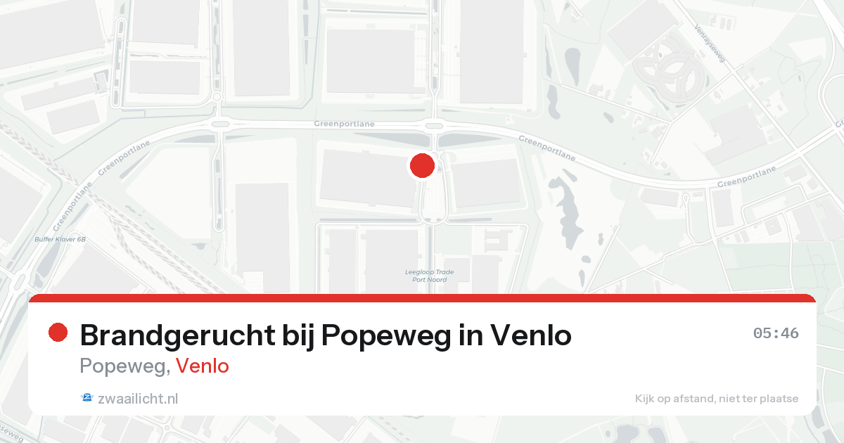Brandgerucht bij Popeweg in Venlo — 23 aug 2026