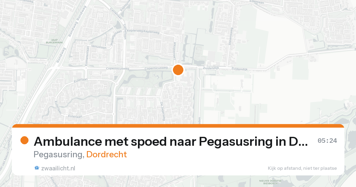 Ambulance met spoed naar Pegasusring in Dordrecht — 23 aug 2026
