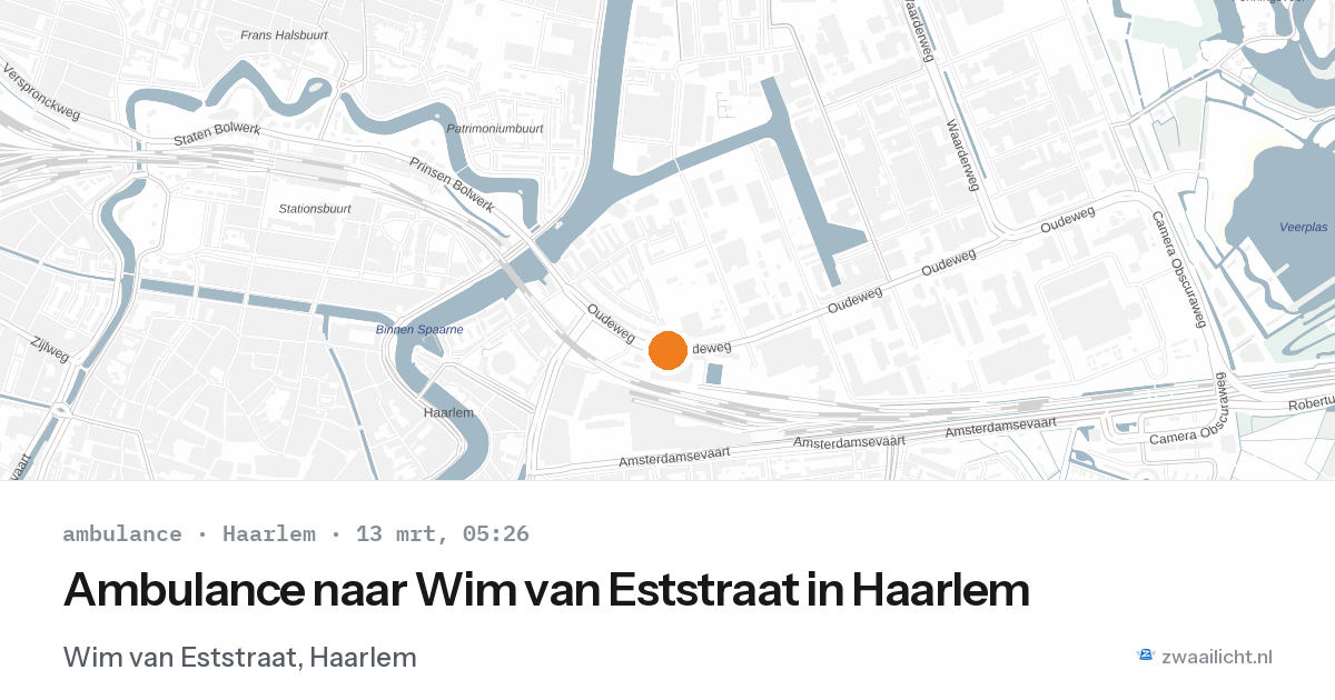 Ambulance naar Wim van Eststraat in Haarlem — 13 mrt 2026