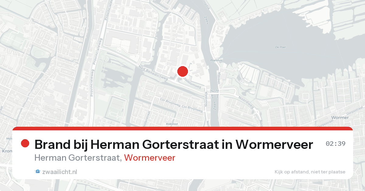 Brand bij Herman Gorterstraat in Wormerveer — 25 aug 2026