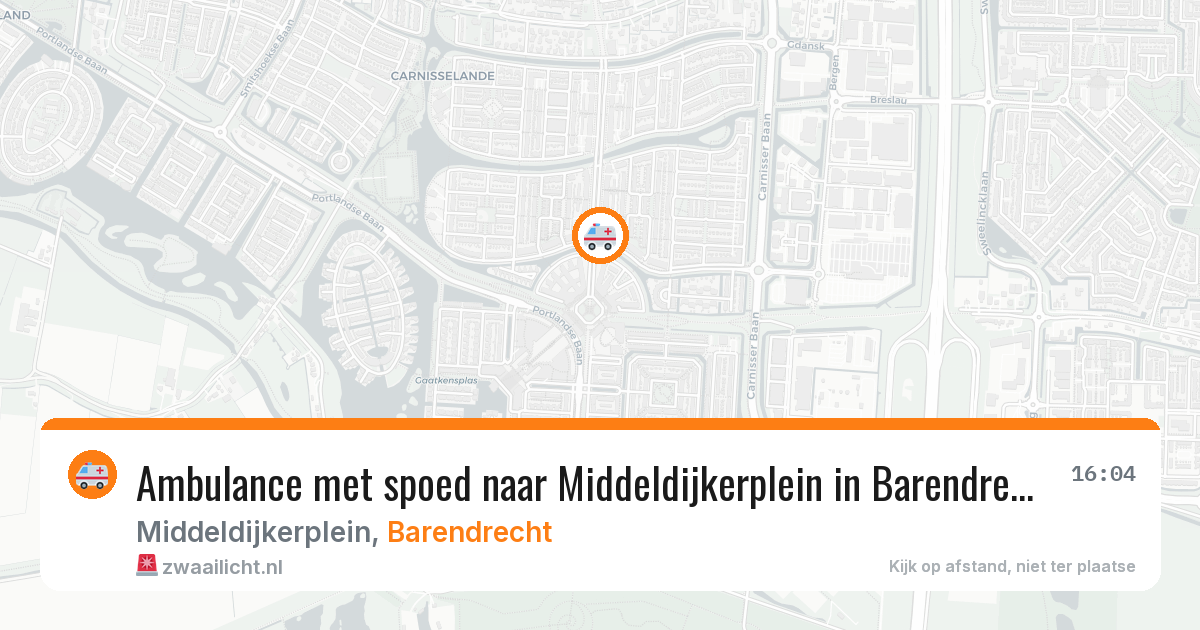 Ambulance met spoed naar Middeldijkerplein in Barendrecht — 24 mrt 2026