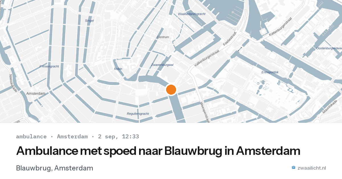 Ambulance met spoed naar Blauwbrug in Amsterdam — 2 sep 2026