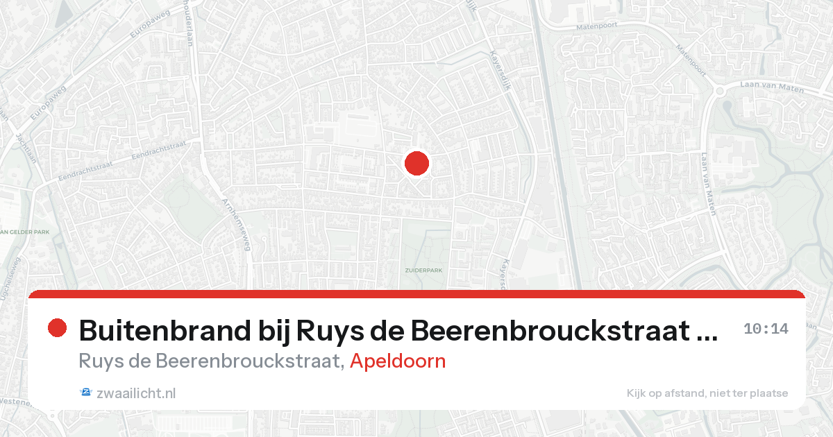 Buitenbrand bij Ruys de Beerenbrouckstraat in Apeldoorn — 26 aug 2026
