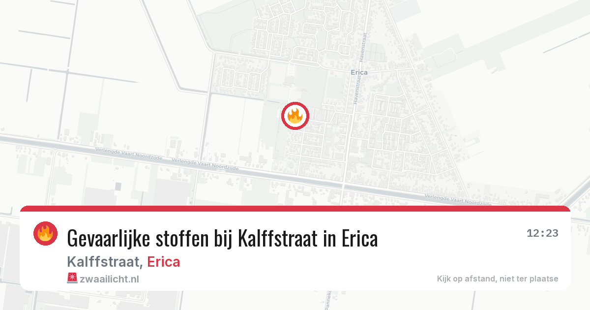 Gevaarlijke stoffen bij Kalffstraat in Erica — 6 jul 2026