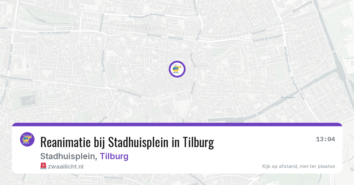 Reanimatie bij Stadhuisplein in Tilburg — 28 jul 2026