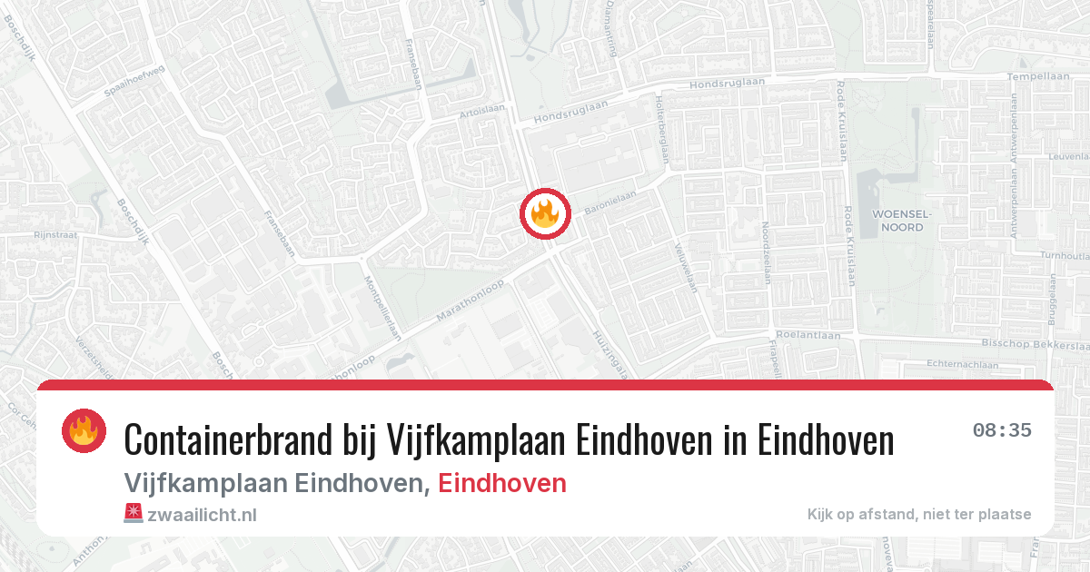 Containerbrand bij Vijfkamplaan Eindhoven in Eindhoven — 28 jul 2026