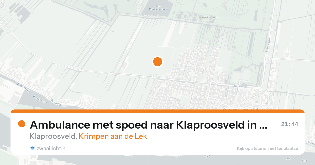 Ambulance met spoed naar Klaproosveld in Krimpen aan de Lek — 18 aug 2026