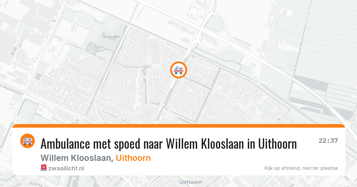 Ambulance met spoed naar Willem Klooslaan in Uithoorn — 29 jun 2026