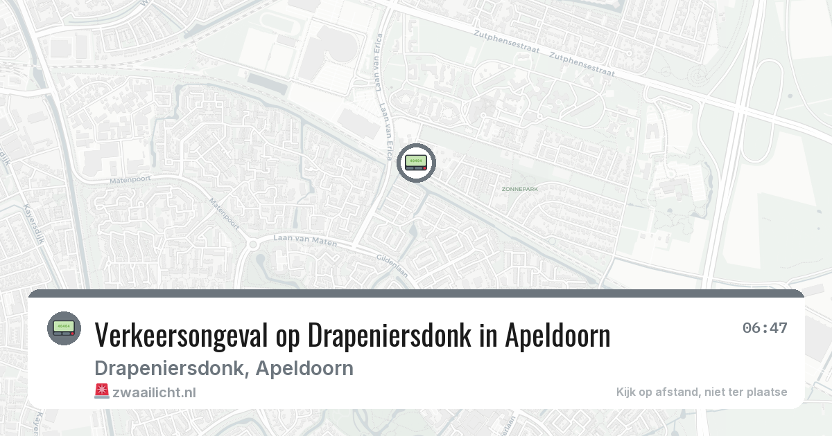 Verkeersongeval op Drapeniersdonk in Apeldoorn — 11 aug 2026