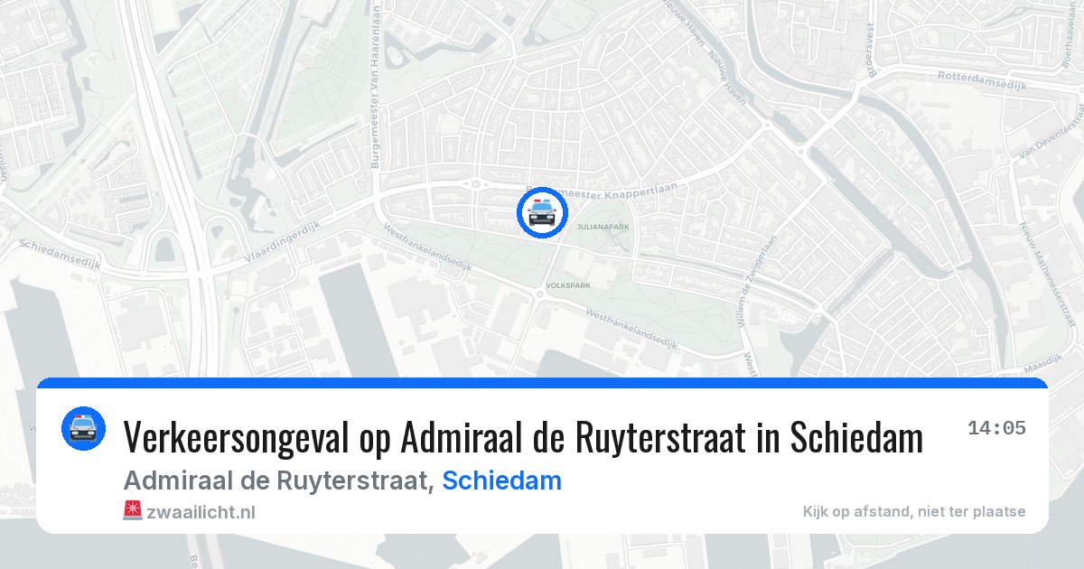 Verkeersongeval op Admiraal de Ruyterstraat in Schiedam — 8 mei 2026