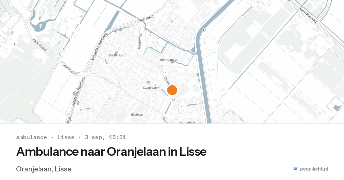 Ambulance naar Oranjelaan in Lisse — 3 sep 2026