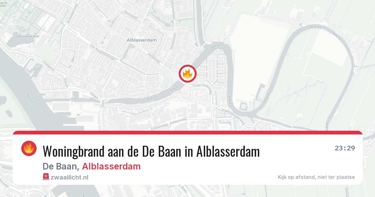 Woningbrand aan de De Baan in Alblasserdam — 31 jan 2026