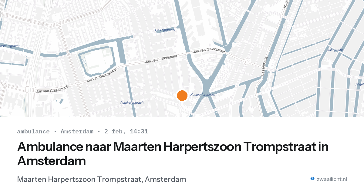 Ambulance naar Maarten Harpertszoon Trompstraat in Amsterdam — 2 feb 2026