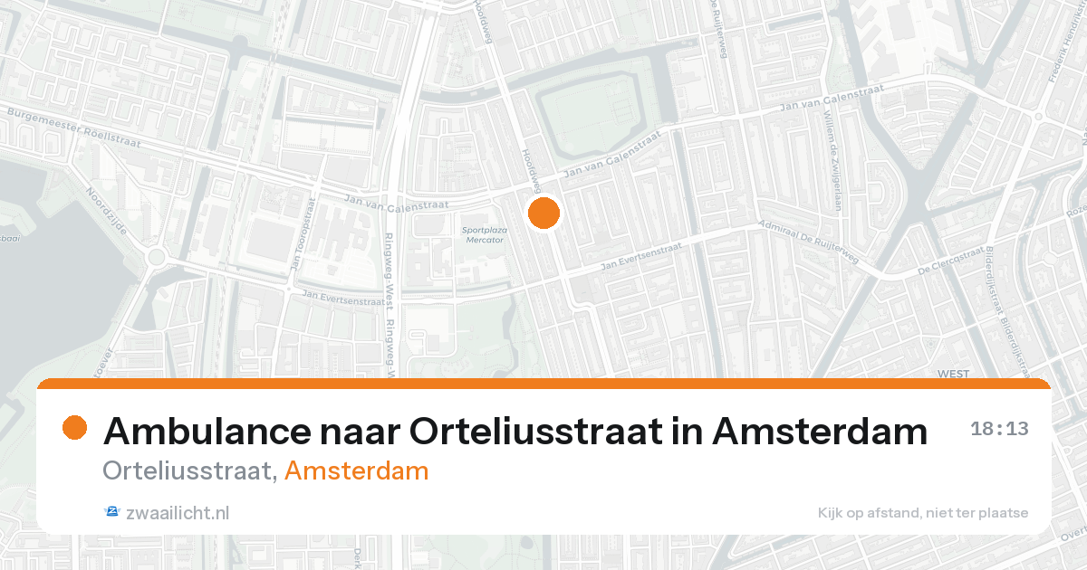Ambulance naar Orteliusstraat in Amsterdam — 20 aug 2026